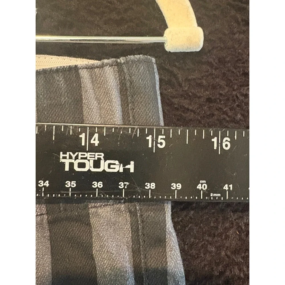 Lucky & Blessed Women's Flare Pants Striped Medium‎ Gray Distressed Hem - Picture 3 of 8